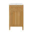 Petit meuble-lavabo de 20 po avec lavabo, lavabo autoportant doux avec porte à fermeture, tiroir inclinable et tablette réglable, poignées en bois