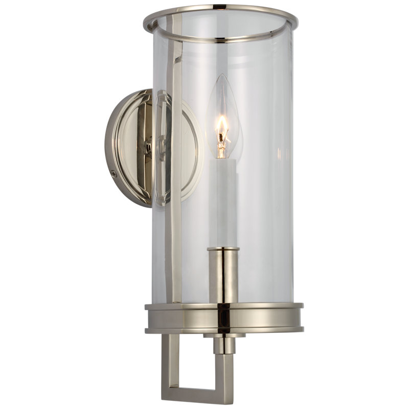 Chapman & Myers Glendon Small Hurricane Sconce, Polished Nickel