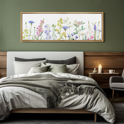 Vibrant Wildflower " Delicate Colorful Wildflower Watercolor Floral Botanical Modern Fine Art Extra Large Decorative "
