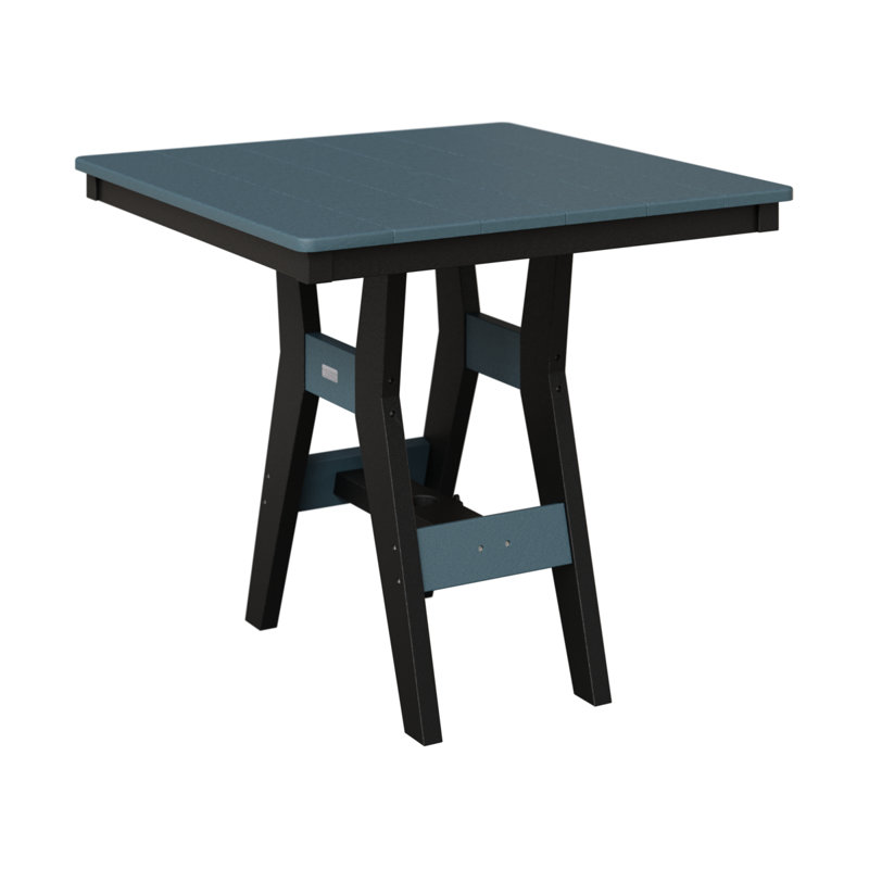 Harbor Outdoor Square Dining Table, Slate, 30.37" H x 33" W x 33" D, Black