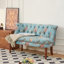 Canapé-fauteuil, canapé-lit simple et banc floral capitonné avec pieds en bois tourné, canapé-lit de style européen