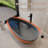 Barre CASAINC 67" x 33.46" Cement Freestanding Solid Surface Soaking Bathtub with Overflow Hole ＆ Center Drain, Oval