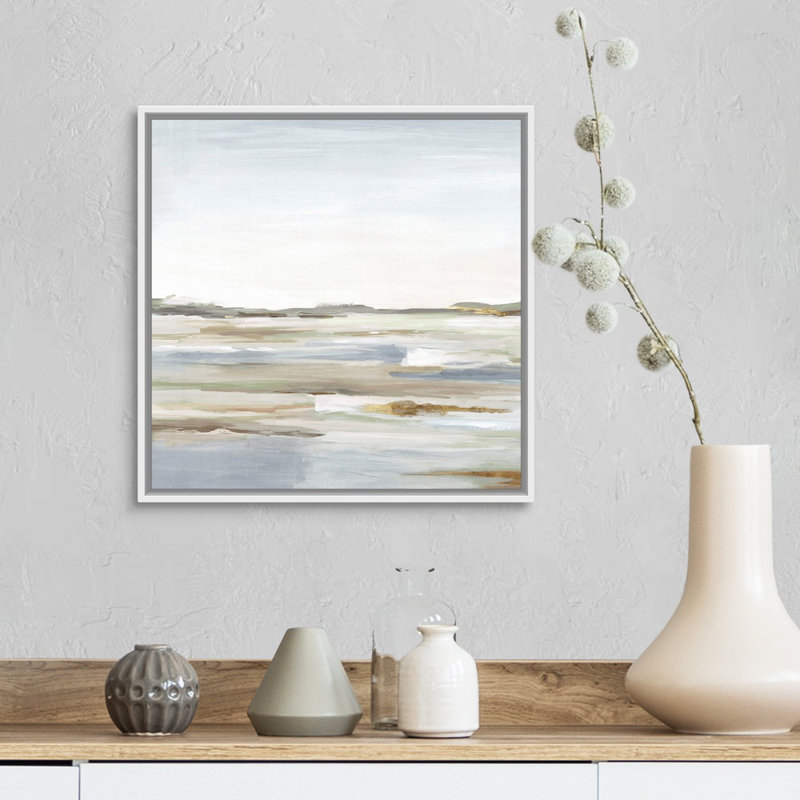 «Vastness II» par Eva Watts - reproduction d'art, H 18 po x l 18 po, Toile avec cadre photo, Blanc