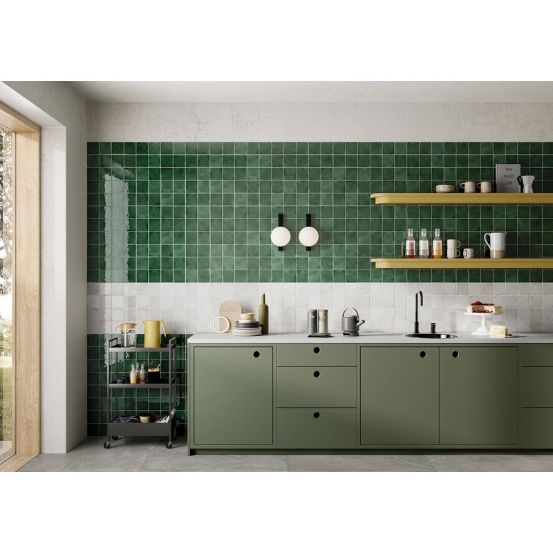 Jenae 4-in. Zellige Glossy Ceramic Wall Tile, Signet