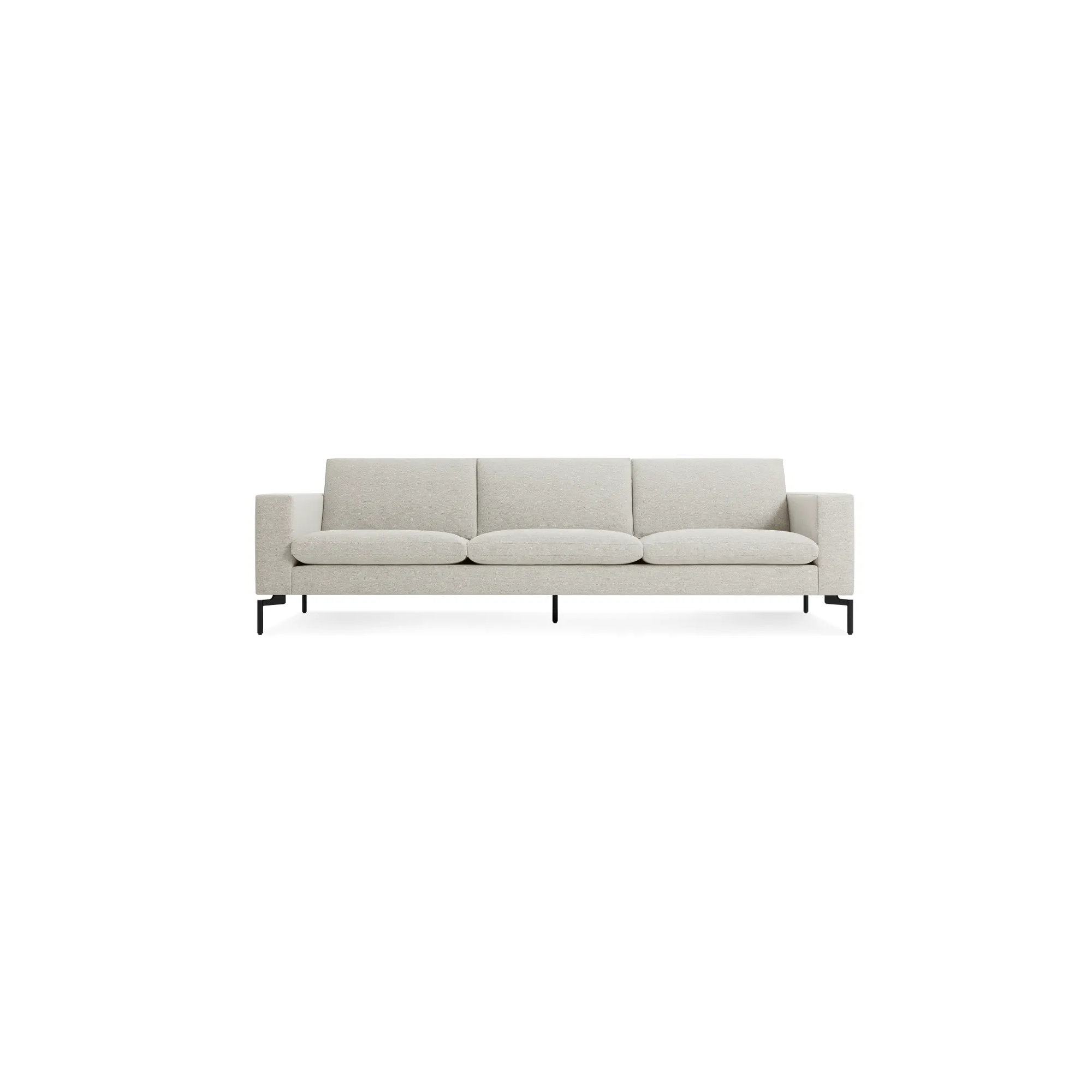 New Standard Upholstered Sofa, 32" H x 104" W x 35" D, Black, Maharam Mode in Clavicle Polyester Blend