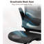 Fauteuil ergonomique de bureau et de jeu avec support lombaire, appui-tête en 2 dimensions, accoudoirs réglables et coussin de siège profilé sur roulettes pour la maison ou le bureau (ensemble de 2)