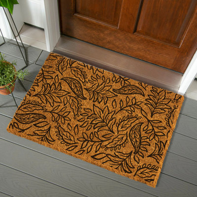 Harvest Blossom Jacobean Pumpkin Coir Mat, 36"x24”