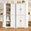 70-Inch Tall Freestanding Pantry Cabinet with Doors and Adjustable Shelves in White - Storage Unit for Kitchen, Bathroom, Dining Room or Living Room-985676921