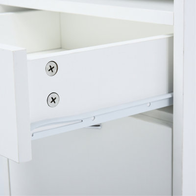 Office Storage Cabinet In White With Drawer And Cabinet, Mobile, Fits Under Desks Conveniently Mobile Unit For Office, ,