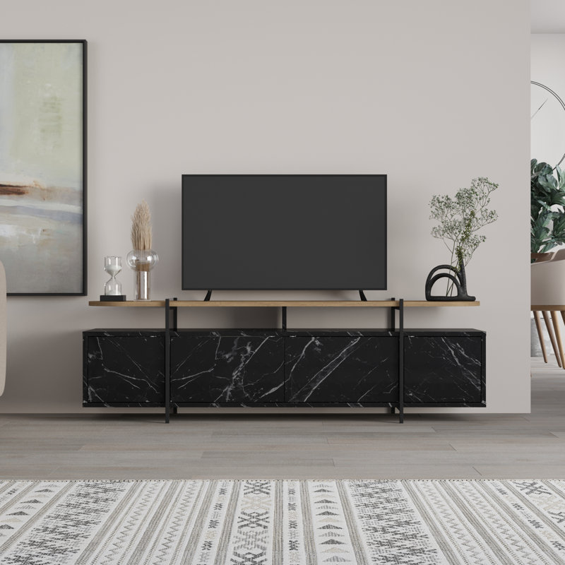 Abaigeal TV Stand for TVs up to 55", Brown/Black