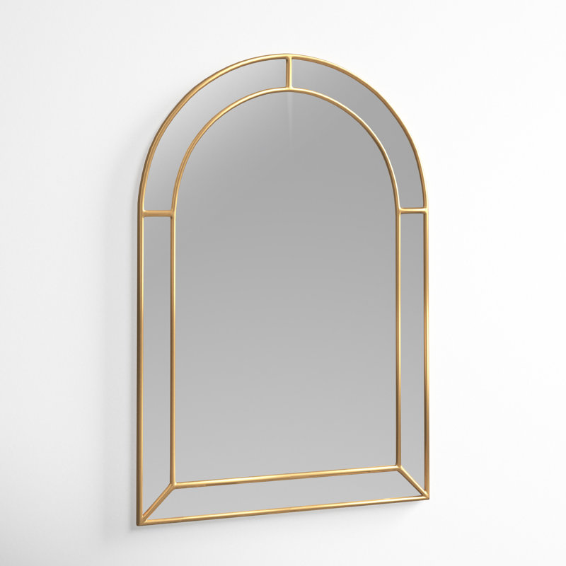 Iris Engineered Wood Mirror, Gold, 30" H x 20" W