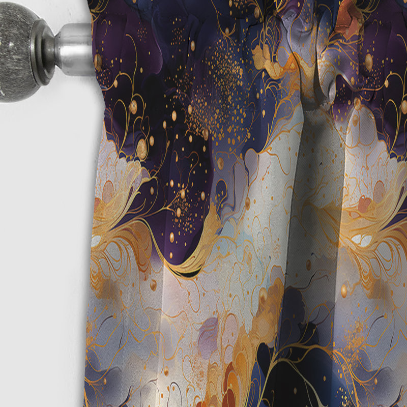 Rideau occultant en marbre Gold Cosmic Intrigue Marble Mirage I - Abstrait, L 52 po x L 120 po