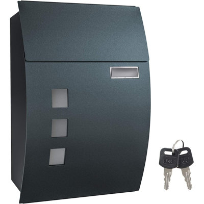 ATEK Steel Wall Mounted Post Box, Letter Box, Mail Box