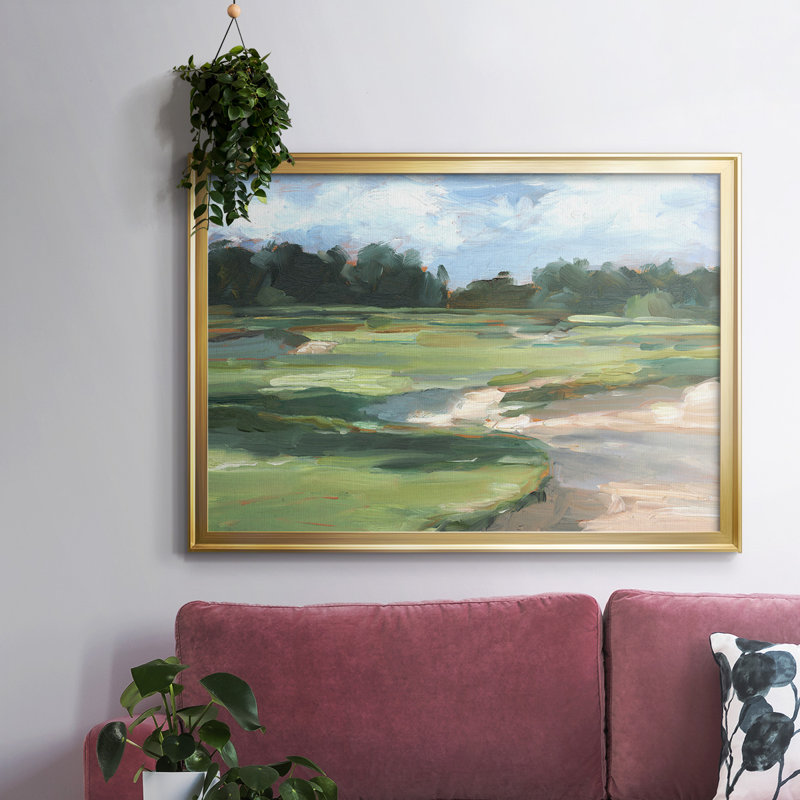 Golf Course Study II, reproduction d'art sur toile, Or, H 18 po x l 26 po x P 1,5 po