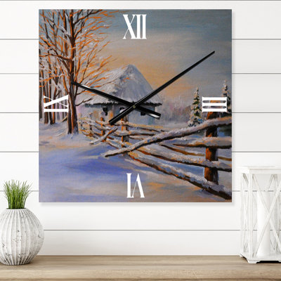 Traditional Winter Cottage Covered with Snow II - Traditional Wall Clock