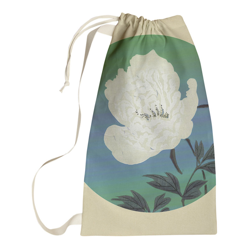 Sac à linge de peinture à fleurs japonaises rétro Steadman, Petit (H 64 po x l 20 po x P 1,5 po), Bleu
