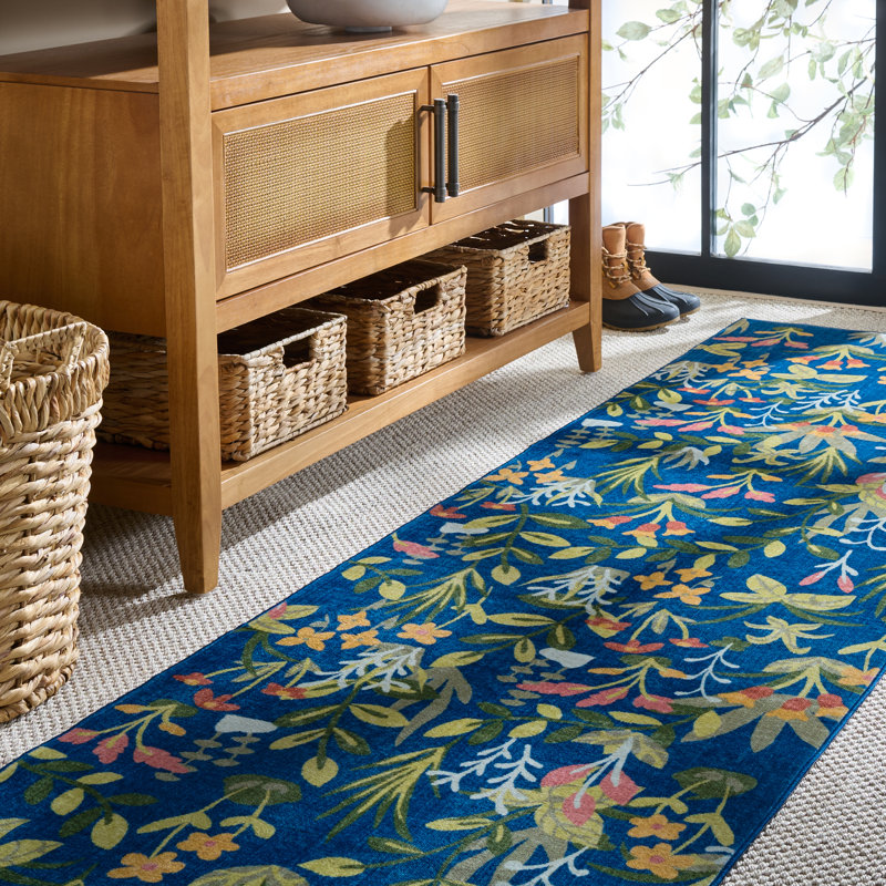 Msrw Floral 192 Performance Machine Washable Floral Rug, Runner 2'6" x 8'