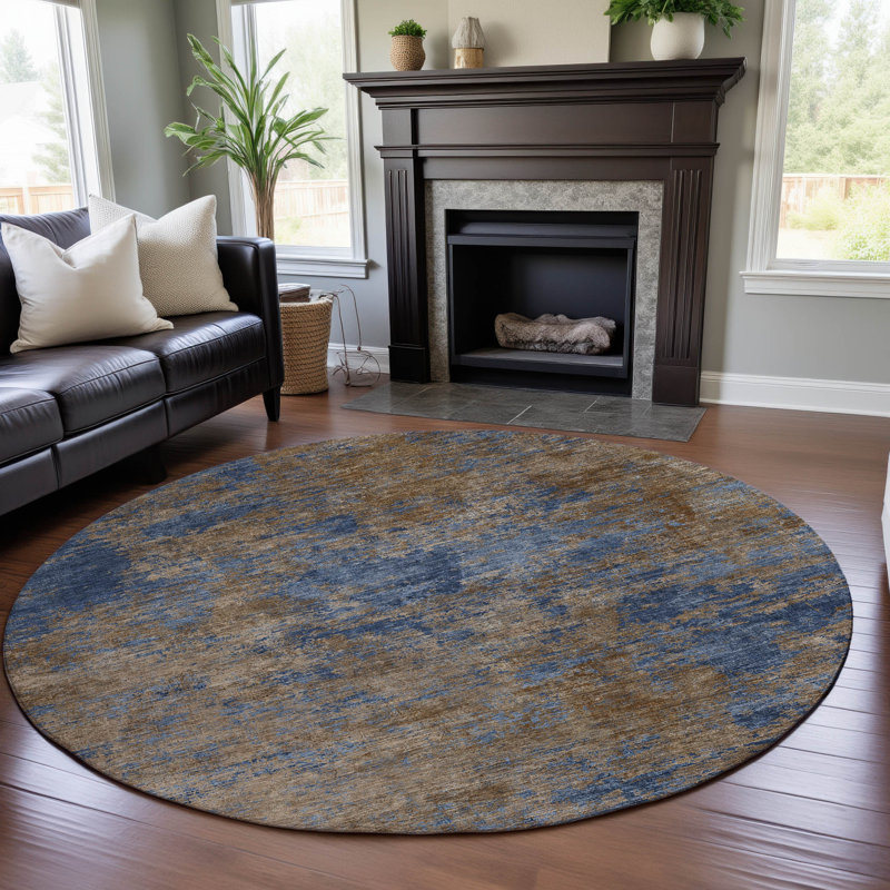 Premium Machine Washable Alexa AMF1093 Abstract Rug, Round 8'