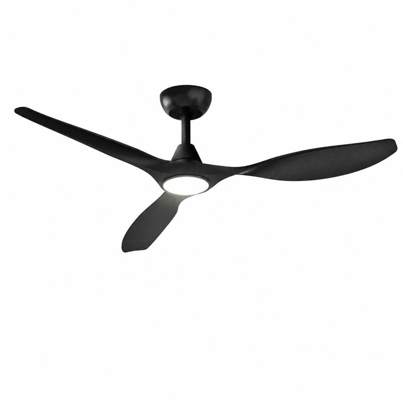 Ventilateurs de plafond de 52 pouces avec lumières et télécommande - noir, Noir