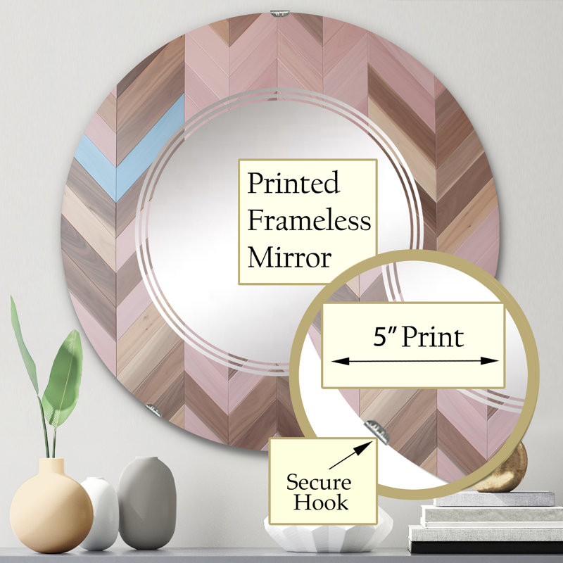 Belcherry - Miroir mural moderne rond, 24 po x 24 po
