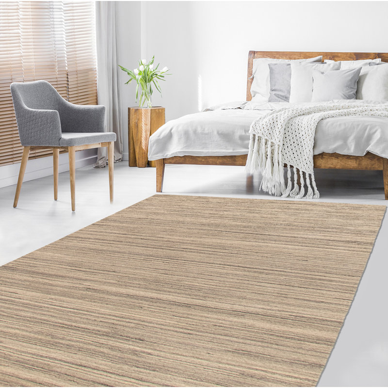 Tapis gris clair en laine tissé à la main Ernberg