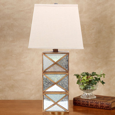 Triangular Mirror Inlay Table Lamp.