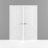 French Double Panel Lite Doors with Hardware Lucia 8831 White Silk Panel Frame Trims Bathroom Bedroom Interior Sturdy Door 72" x 80" (2* 36x80)-87389968