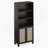Tall Bookcase With Rattan Doors, Bookcase With Storage Shelves For Library Living Room Bedroom Home Office-1440689103