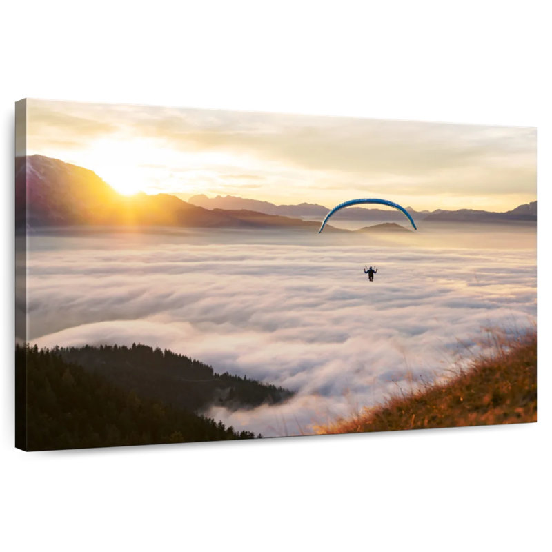 Sireci Paragliding Above The Clouds, 8" H x 12" W