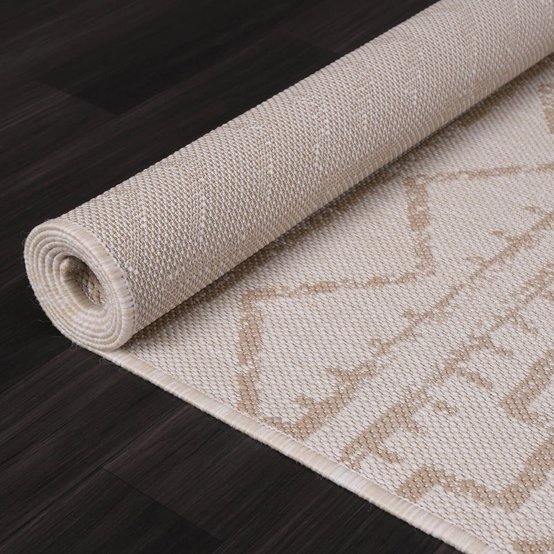 Tapis intérieur / extérieur beige Waikiki, Rectangle 8 pi x 10 pi