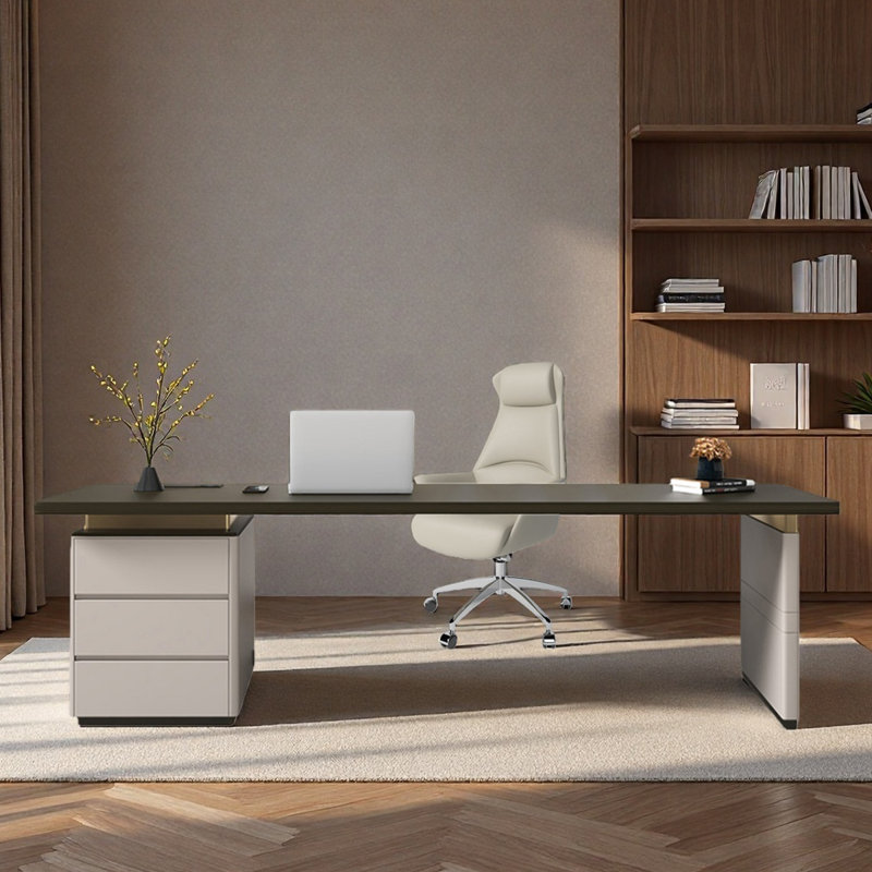 Bureau, bureau simple, piano, finition laquée, H 29,53 po x l 86,61 po x P 27,56 po