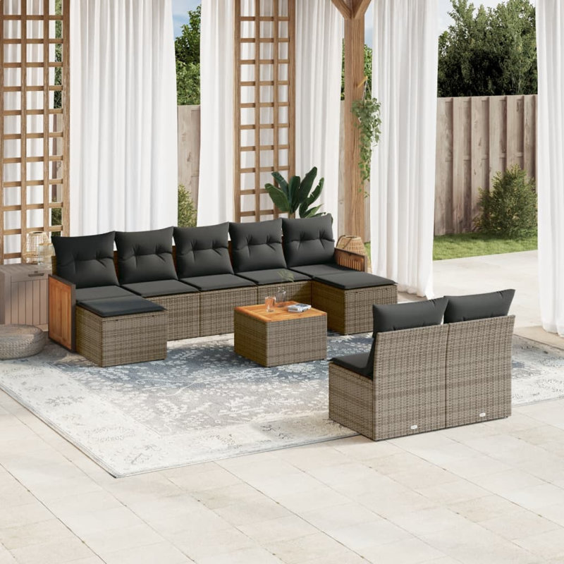 Ensemble de canapé de jardin Vidaxl gris