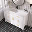 Ensemble de meuble-lavabo autoportant 48 pouces avec lavabo en céramique blanche-112000747