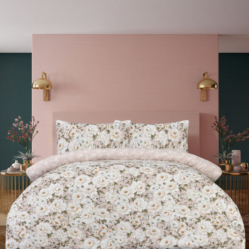 Polyester Bedding, Pink Floral, Single Duvet Cover Set + 1 Pillowcase