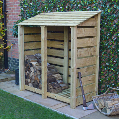 180cm W x 80cm D Solid Wood Log Store