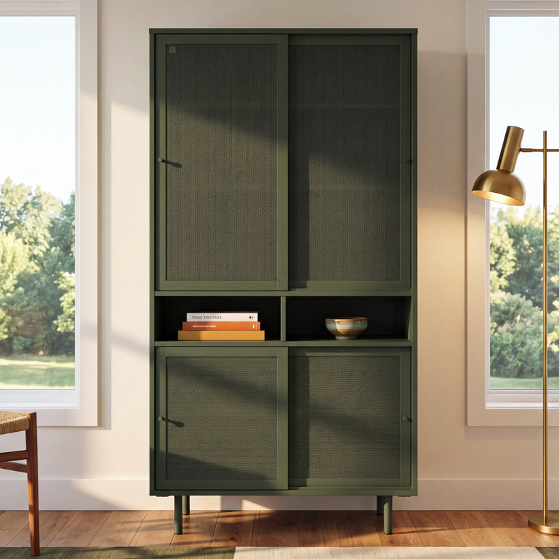 Kolbie 35.5'' Wide 2 - Shelf Storage Cabinet, Green