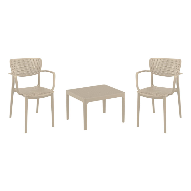 Ensemble de sièges pour 2 personnes Farrah, Beige