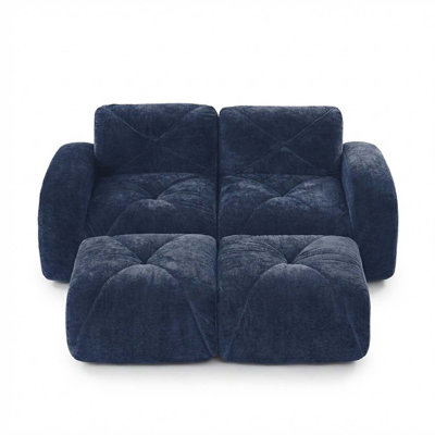 Canapé modulaire moderne en velours désossé avec coussins touffetés, mousse 32D haute densité, aucun assemblage requis pour le salon et la chambre à coucher