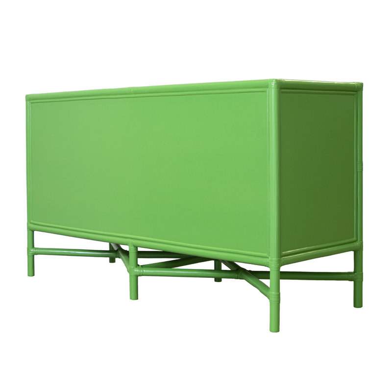 Venice Collection 4 Drawers 54" W Double Dresser, Bright Green