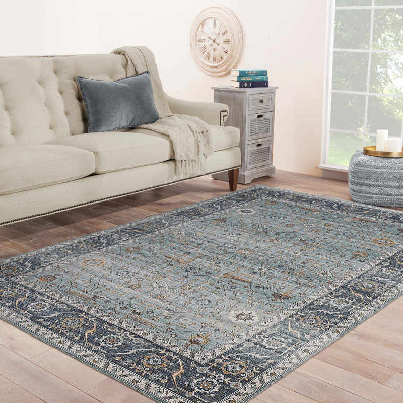 Tapis oriental tissé à la machine 5 pi x 8 pi Sage