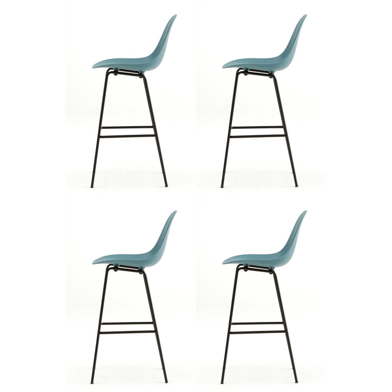TA Bar & Counter Stool, Bar Stool (29.5" Seat Hight), Ocean Blue, Black