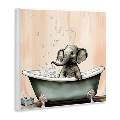 Plaque murale pour bain de bébé éléphanteau, design par Sasha