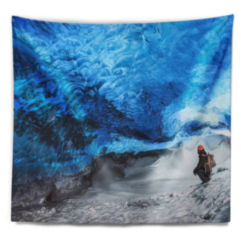 Paysage glacier glacier de l'Islande tapisserie, H 68 po x l 80 po