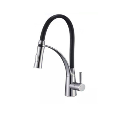 Robinet de cuisine rétractable à poignée simple avec accessoires