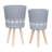 S/2 10/12" DIAMOND PLANTER W/ WOOD LEGS(KD)