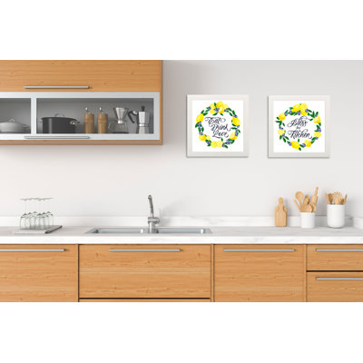 " Lovely Bless This Kitchen And Eat Drink Love Sign " by Noonday Design 2 - Pieces