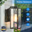 Dusk to Dawn Black Outdoor Wall Lanterns with Tempered Glass Shade for Garage-1736247308