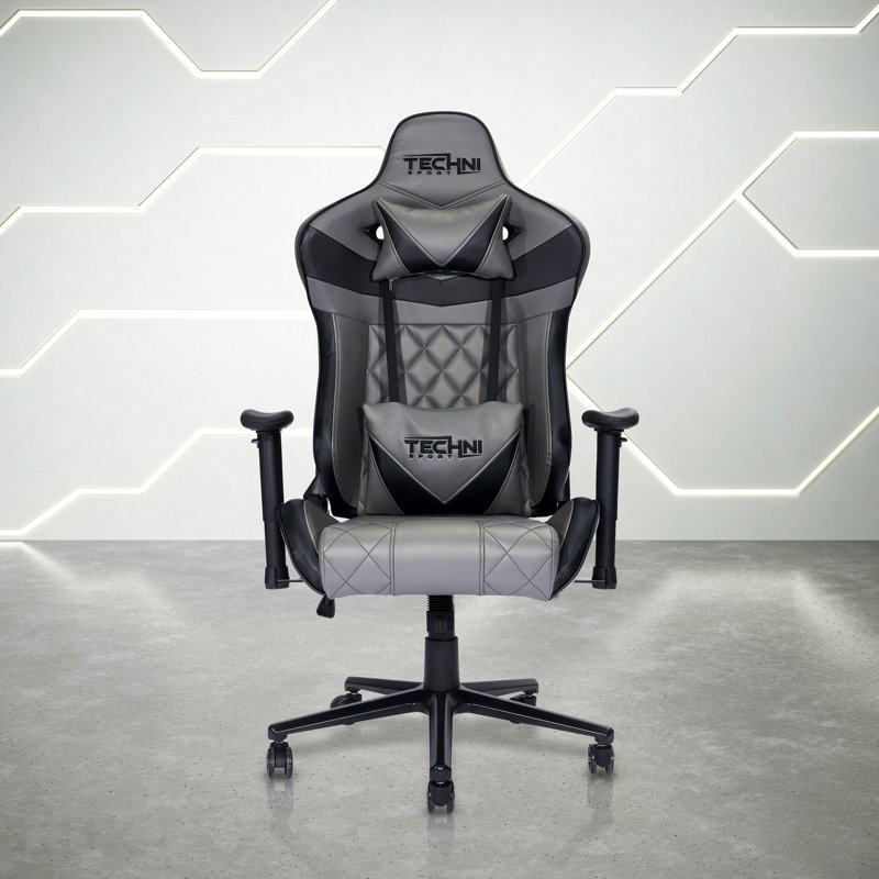 Fauteuil de jeu gris ergonomique