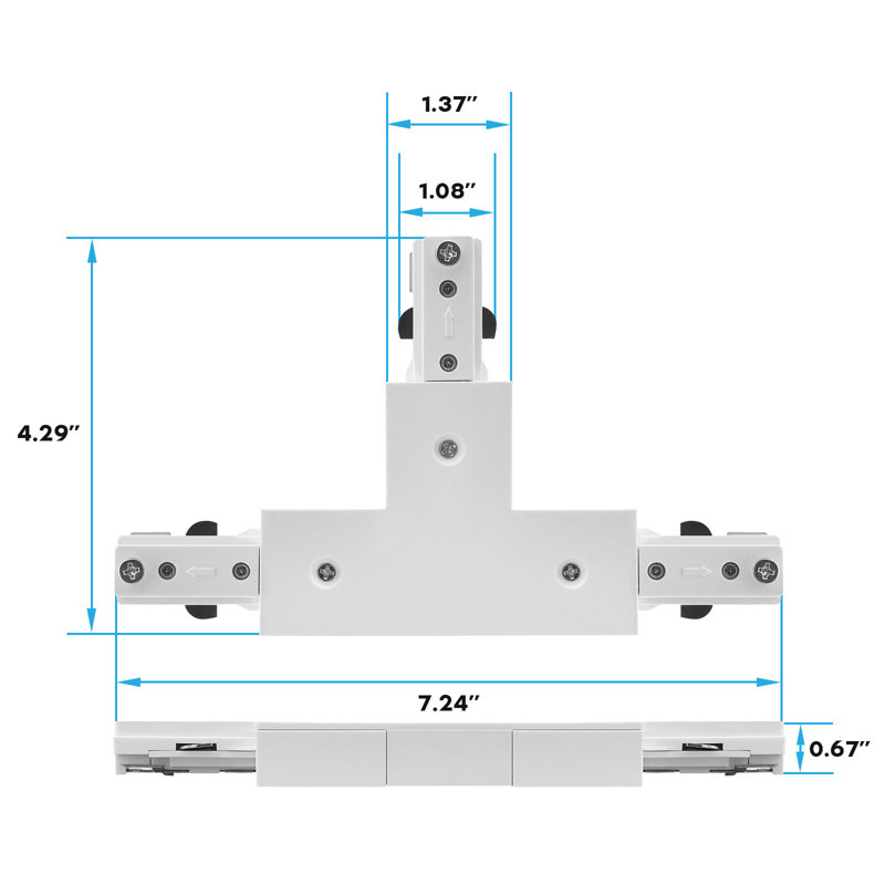 Connecteur en T de lumière Luxrit H, connecteur à 3 voies de type H, compatible avec un composant de source d'alimentation à 3 fils 120 V, paquet de 12 blanc