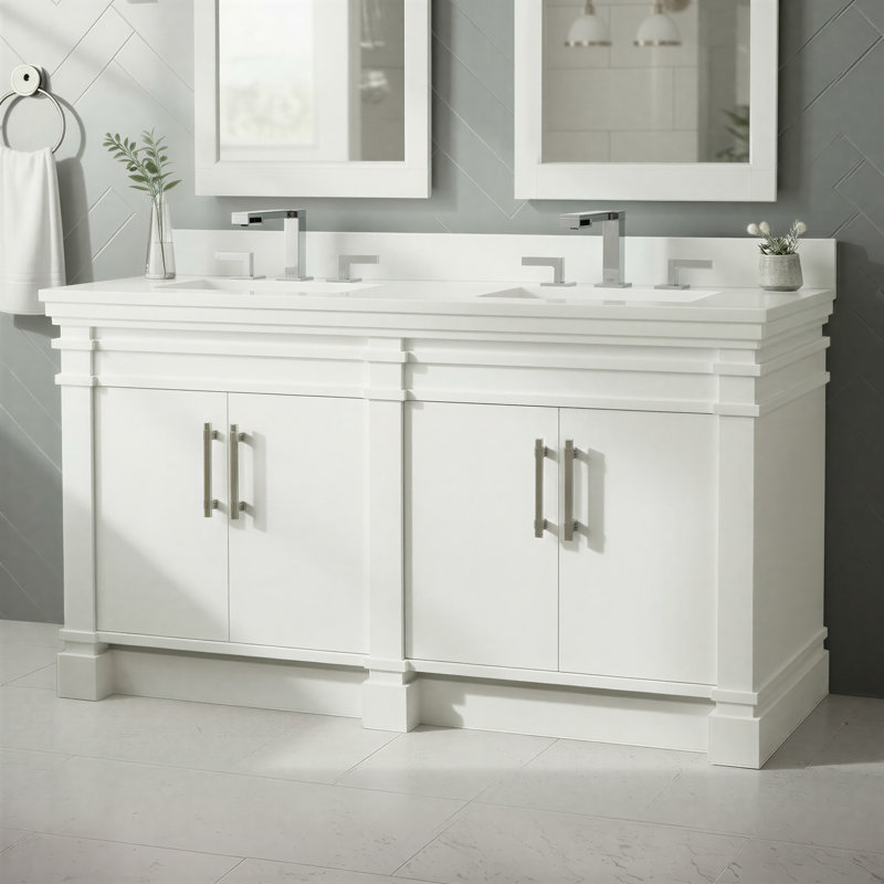 Meuble-lavabo blanc Frank Lloyd Wright USONIA® Harmony, Blanc, 60